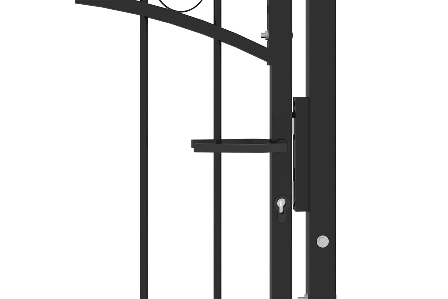 vidaXL 146368 Fence Gate With Arched Top Steel 100x100cm Black-3