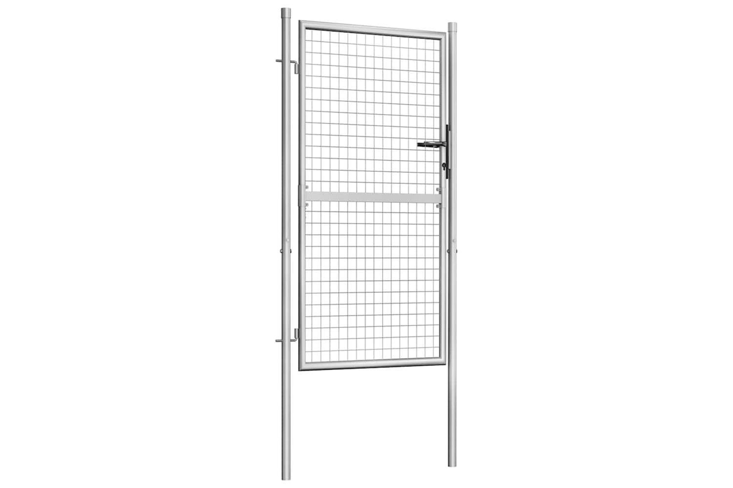 vidaXL Garden Gate Galvanised Steel 105x200cm Silver-2