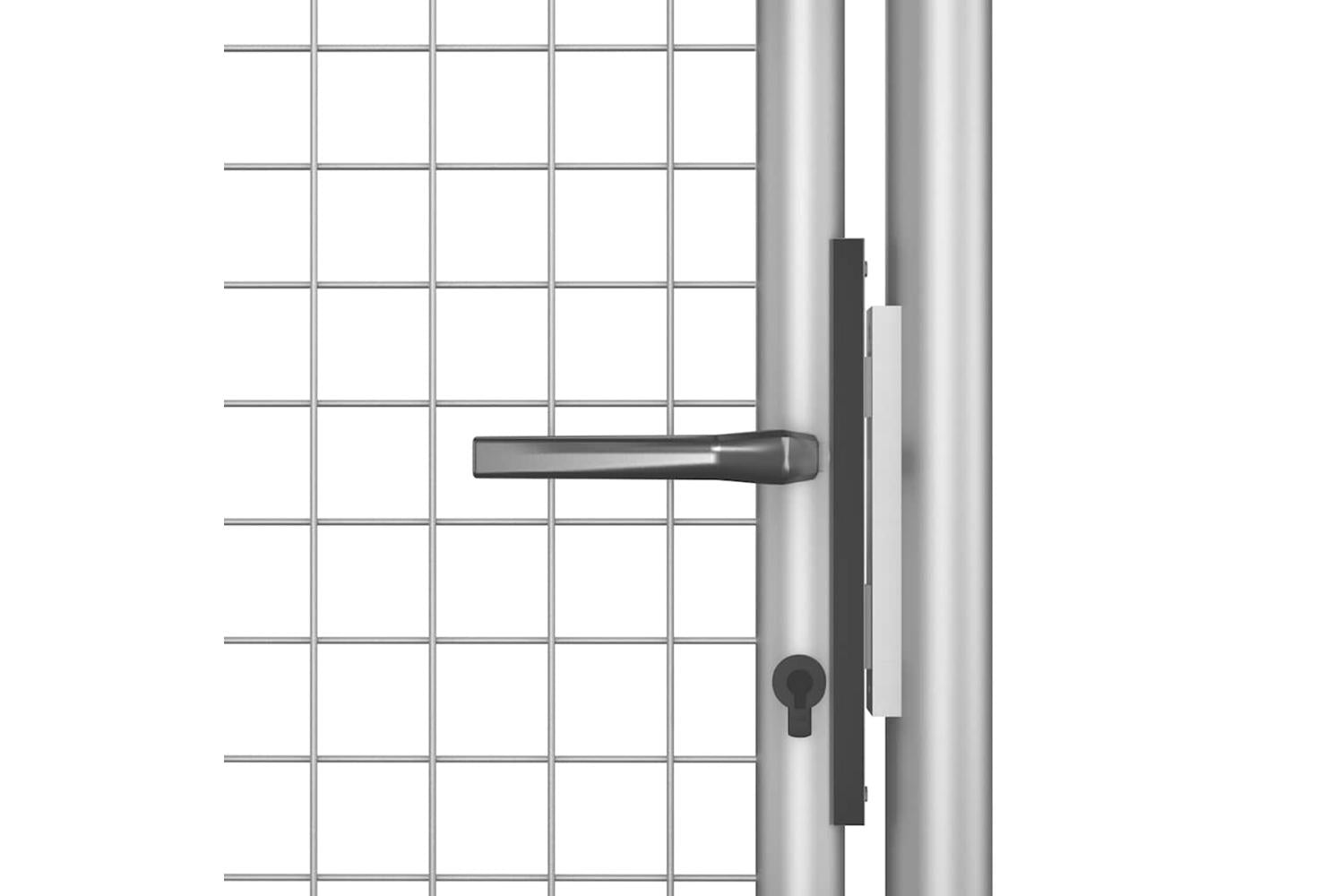 vidaXL Garden Gate Galvanised Steel 105x200cm Silver-4