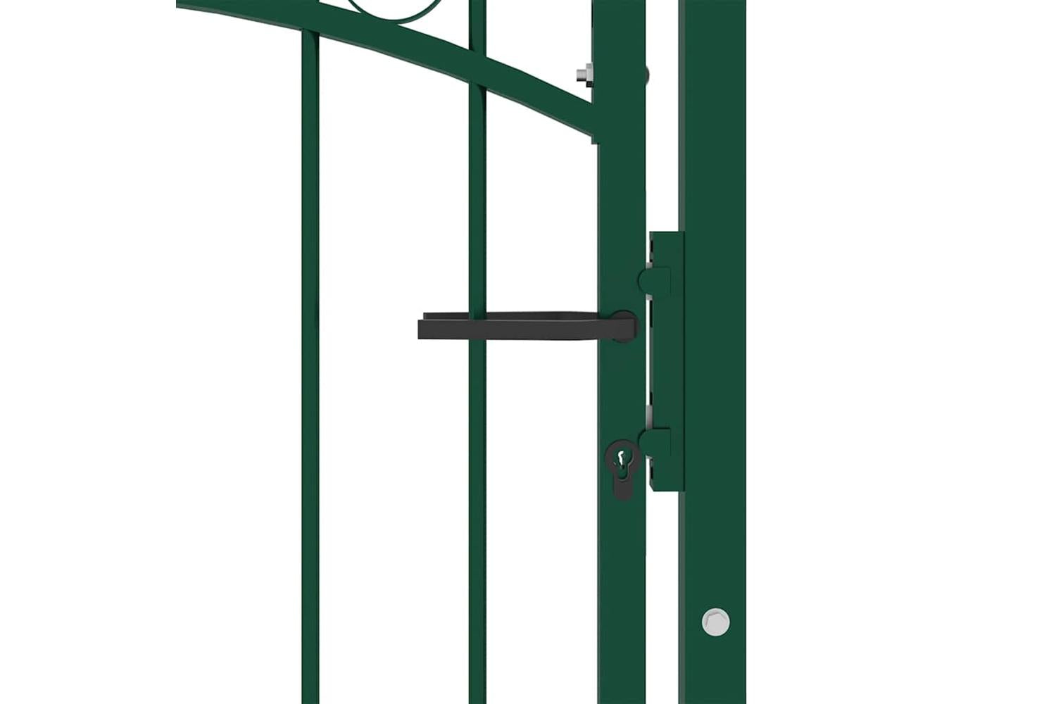 vidaXL 146367 Fence Gate With Arched Top Steel 100x200cm Green-4