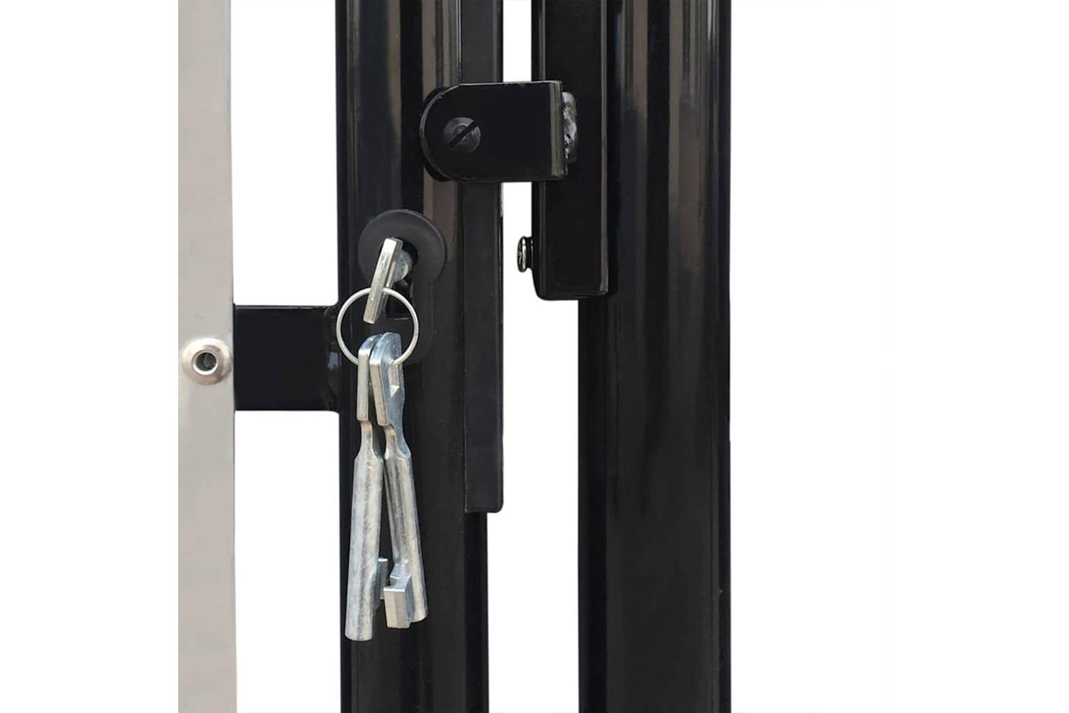 vidaXL 141689 Black Single Door Fence Gate 100 X 250cm-4