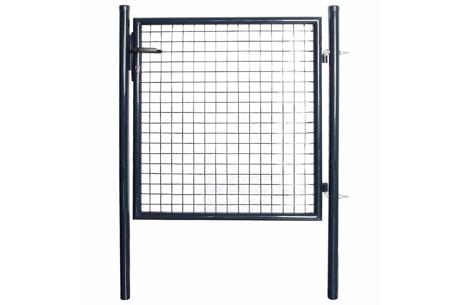 vidaXL 143369 Mesh Garden Gate Galvanised Steel 85.5x100cm Grey