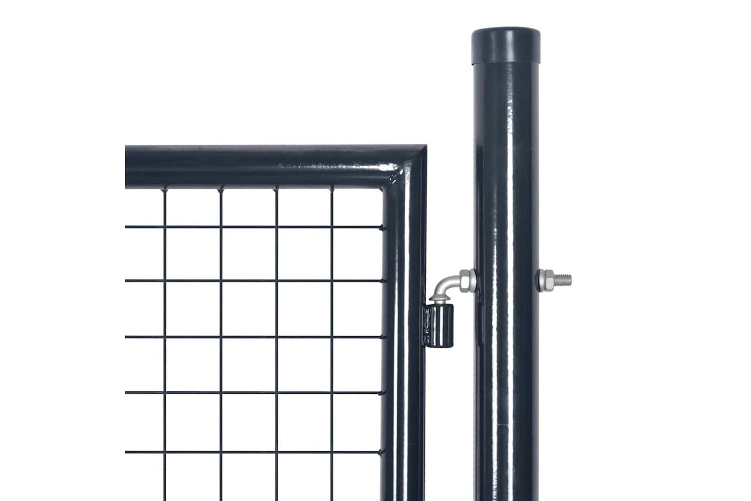 vidaXL 143369 Mesh Garden Gate Galvanised Steel 85.5x100cm Grey-3