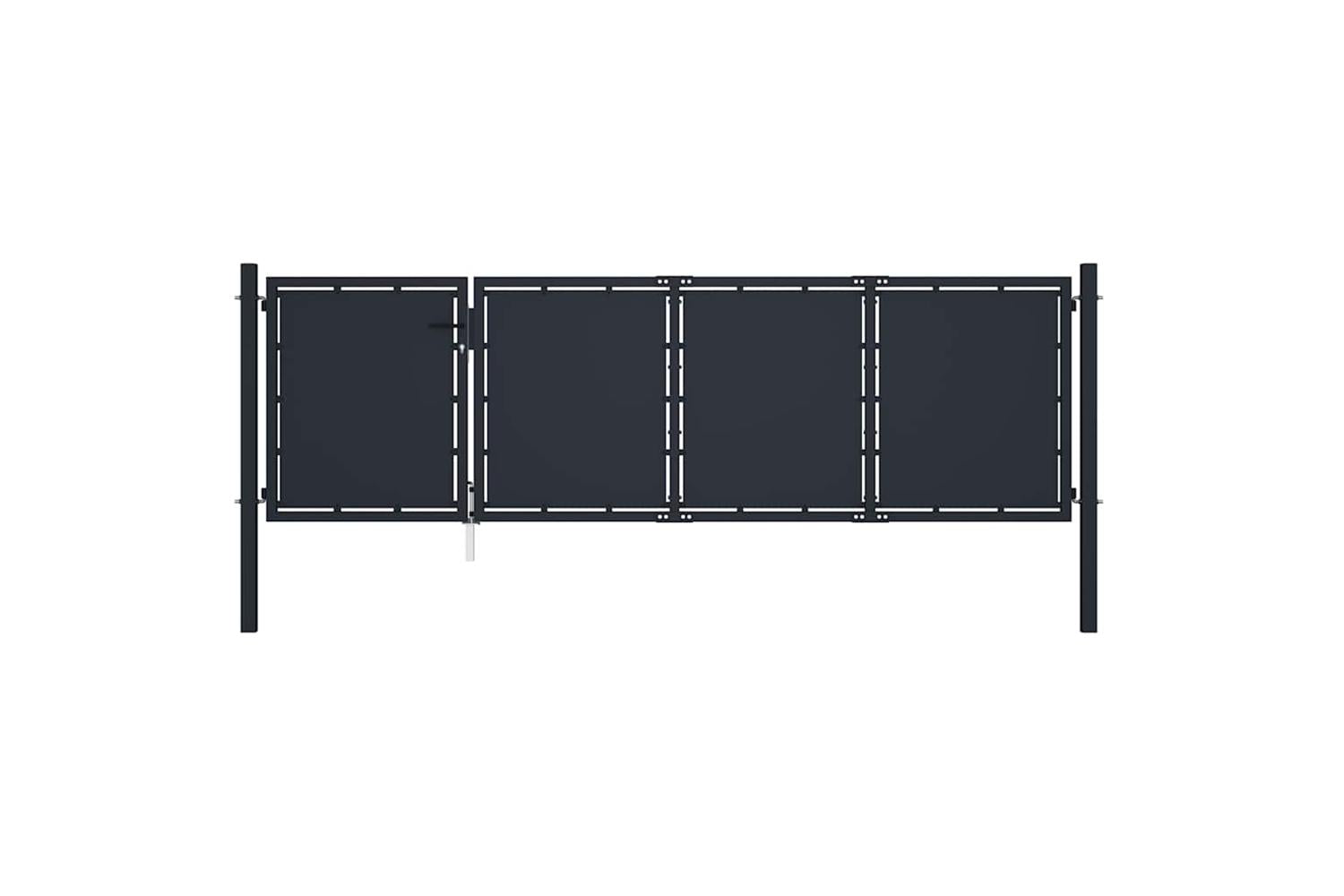 vidaXL 144536 Garden Gate Steel 350x100cm Anthracite
