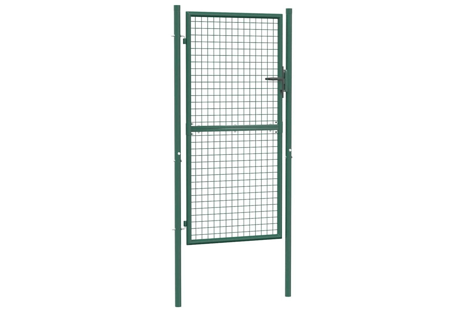 vidaXL Fence Gate Steel 100x175cm Green