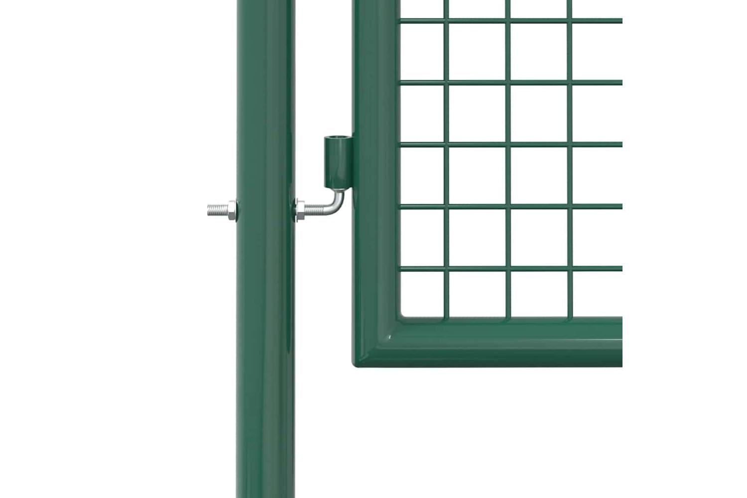 vidaXL Fence Gate Steel 100x175cm Green-4