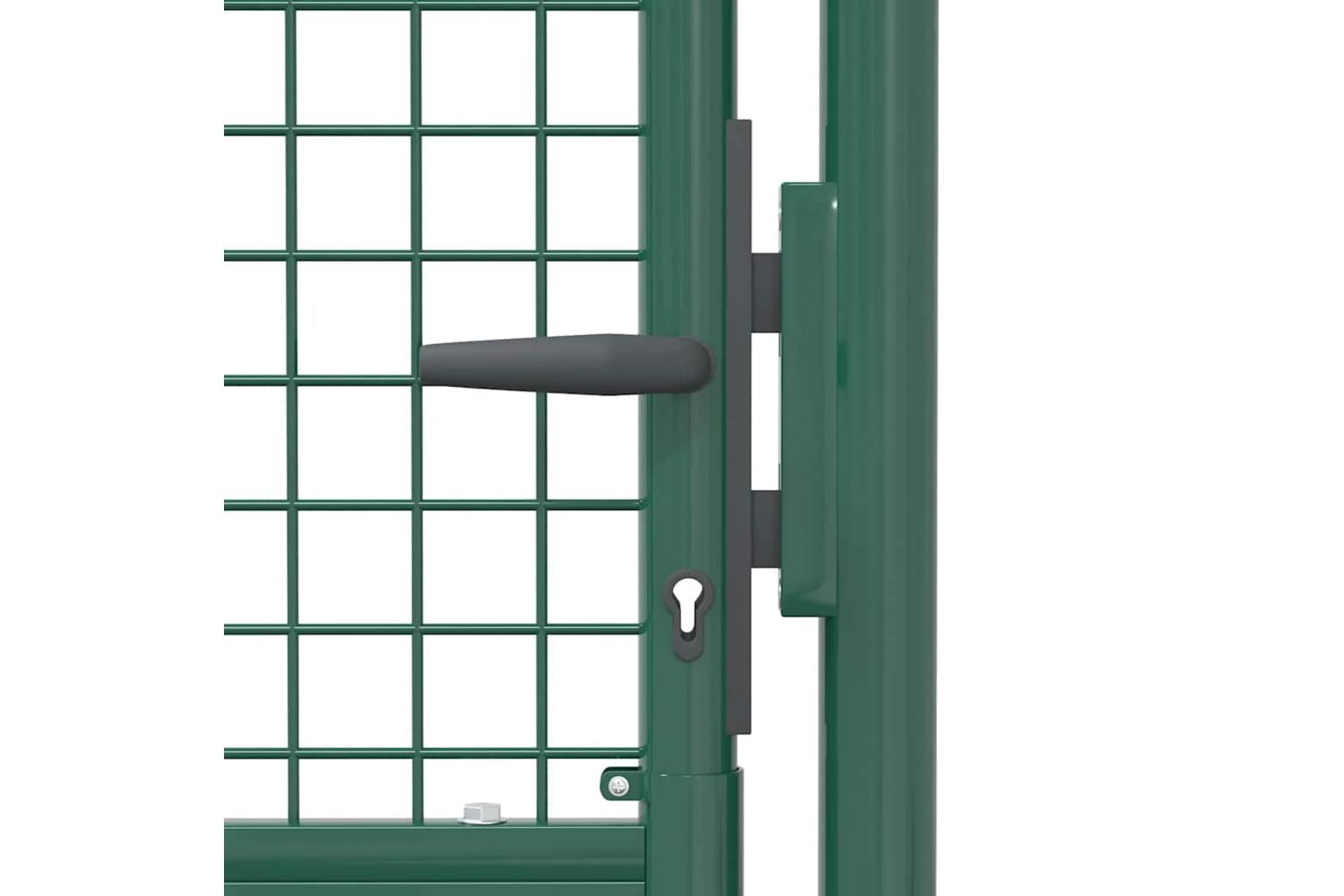 vidaXL Fence Gate Steel 100x175cm Green-5