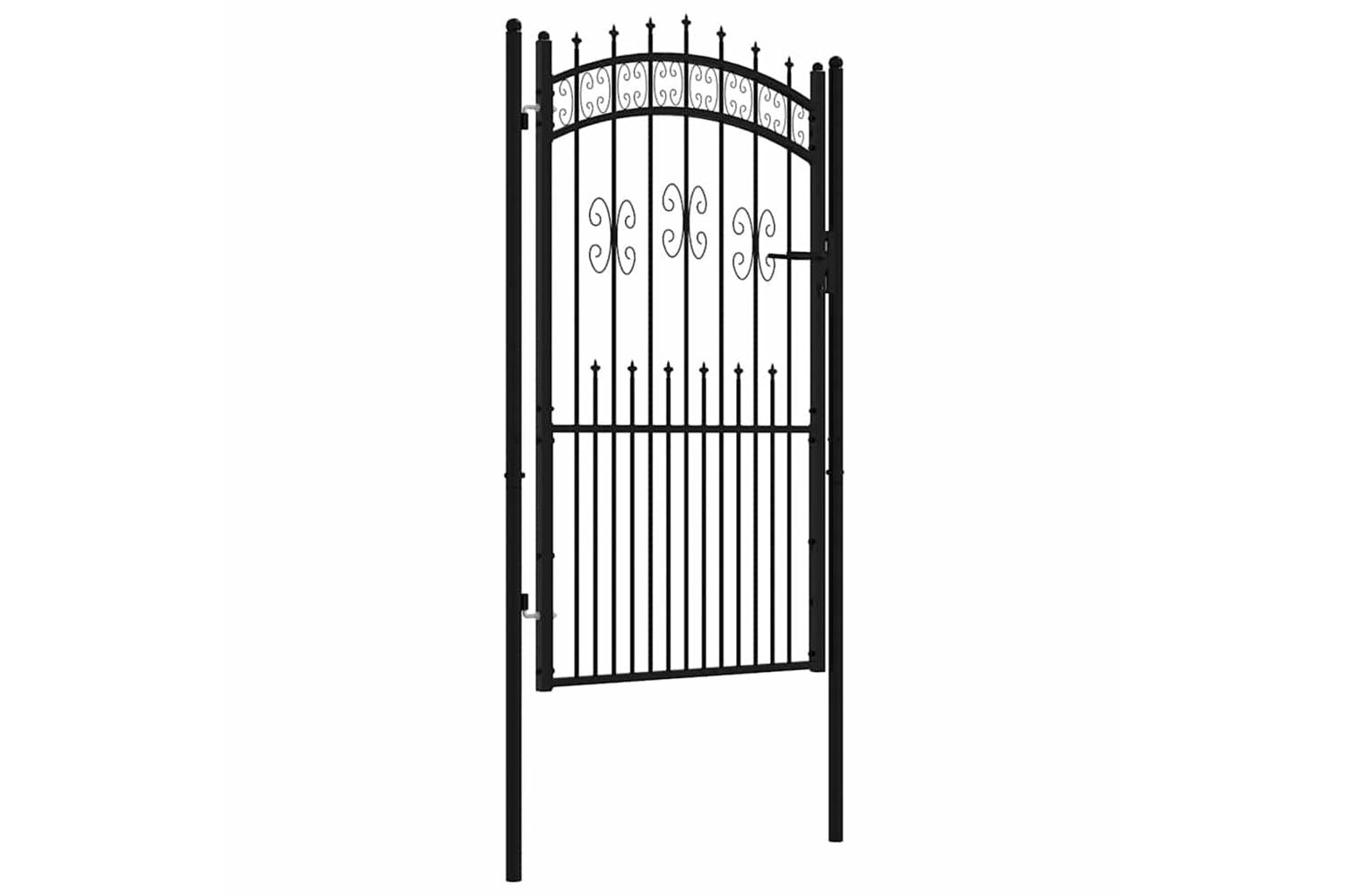 vidaXL 151093 Fence Gate With Spear Top Black 103x225cm Powder-coated Steel