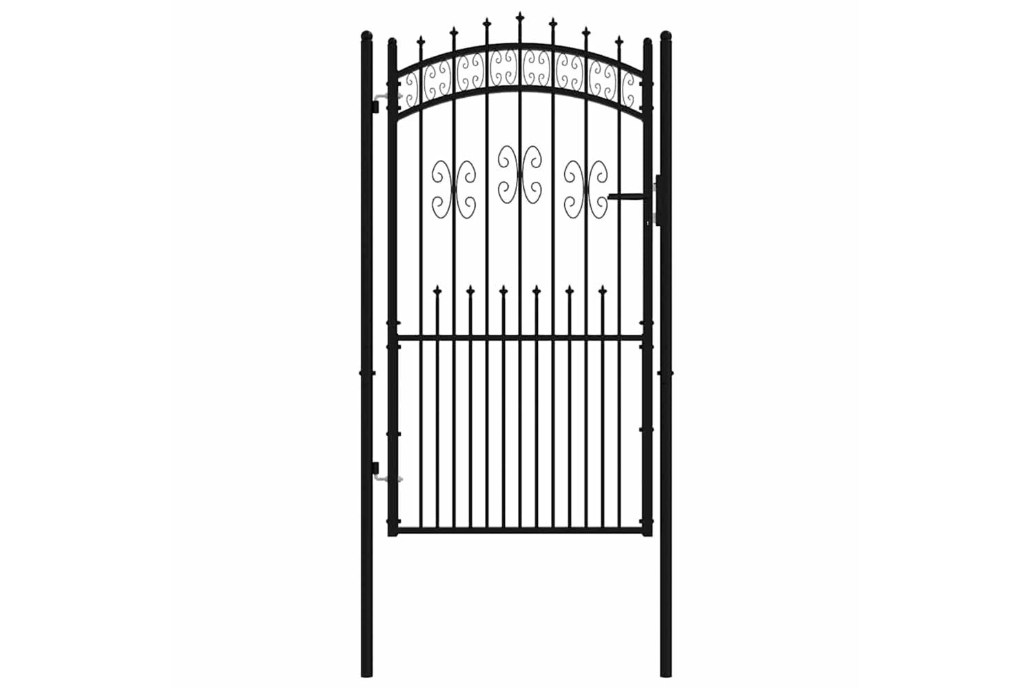 vidaXL 151093 Fence Gate With Spear Top Black 103x225cm Powder-coated Steel-3