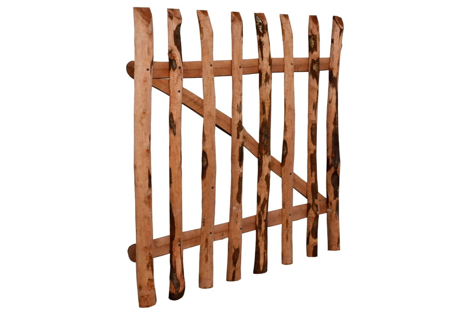 vidaXL 142595 Single Fence Gate Impregnated Hazel Wood 100x90cm-3