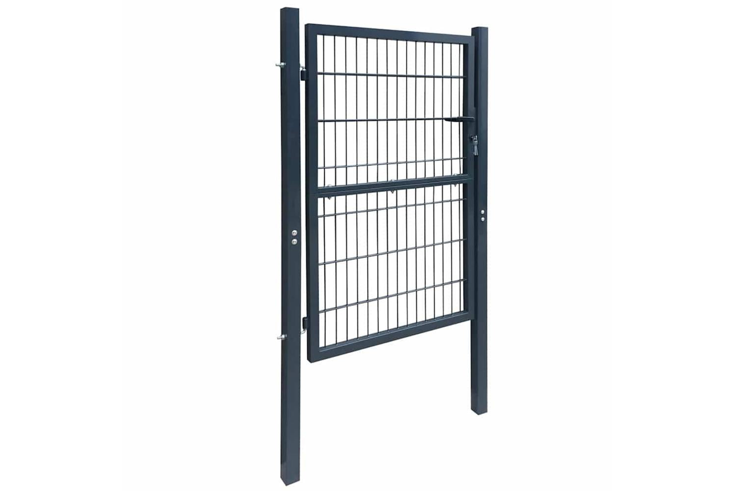 vidaXL 142027 Fence Gate Steel 106x248cm Anthracite-2