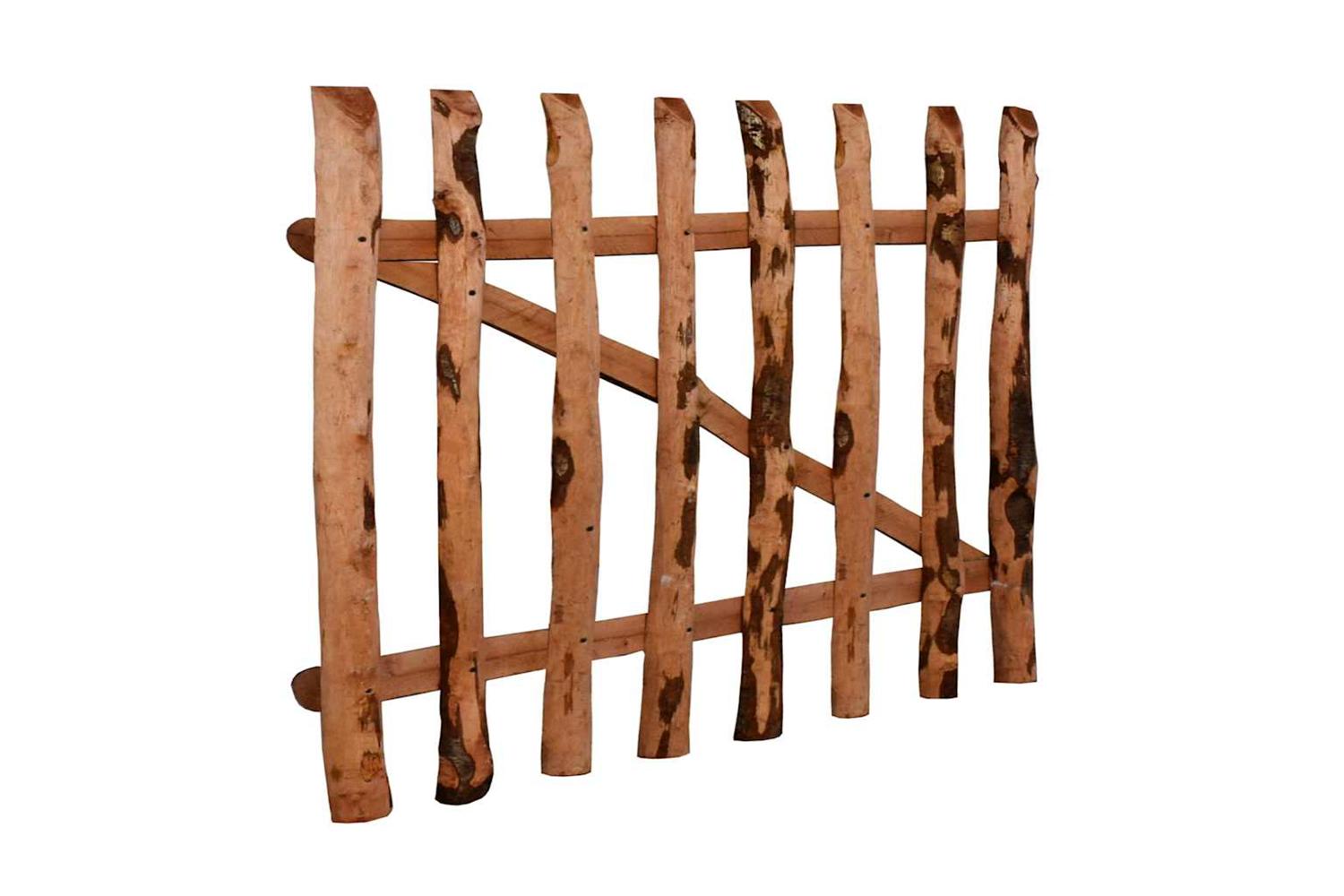 vidaXL 142594 Single Fence Gate Impregnated Hazel Wood 100x60cm-3