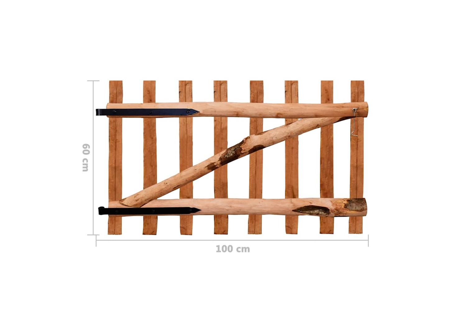 vidaXL 142594 Single Fence Gate Impregnated Hazel Wood 100x60cm-6