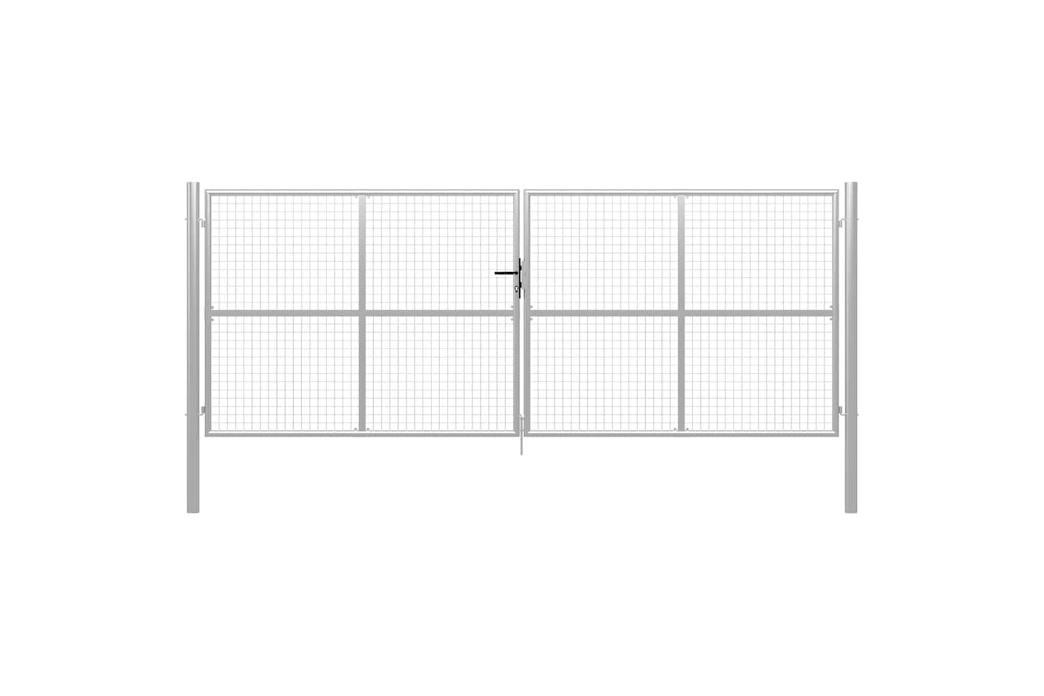 vidaXL 144301 Garden Gate Galvanised Steel 415x200cm Silver