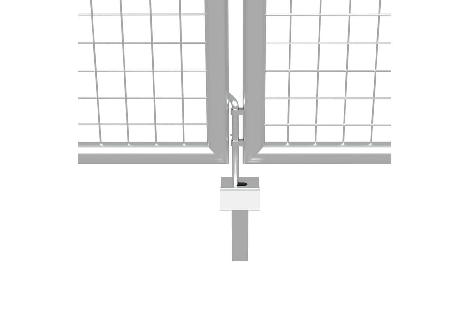 vidaXL 144301 Garden Gate Galvanised Steel 415x200cm Silver-4
