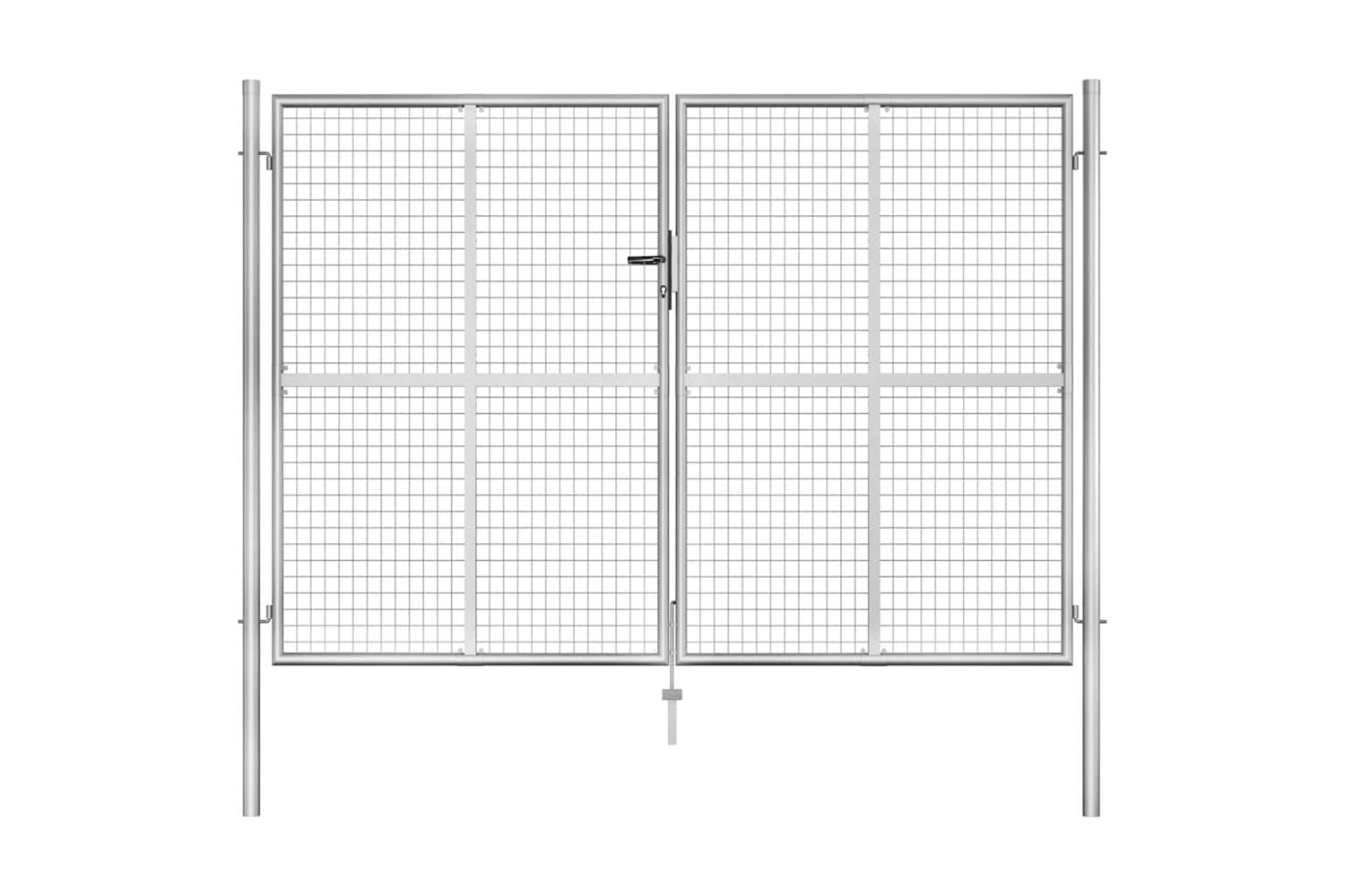 vidaXL 144765 Garden Gate Galvanised Steel 306x225cm Silver
