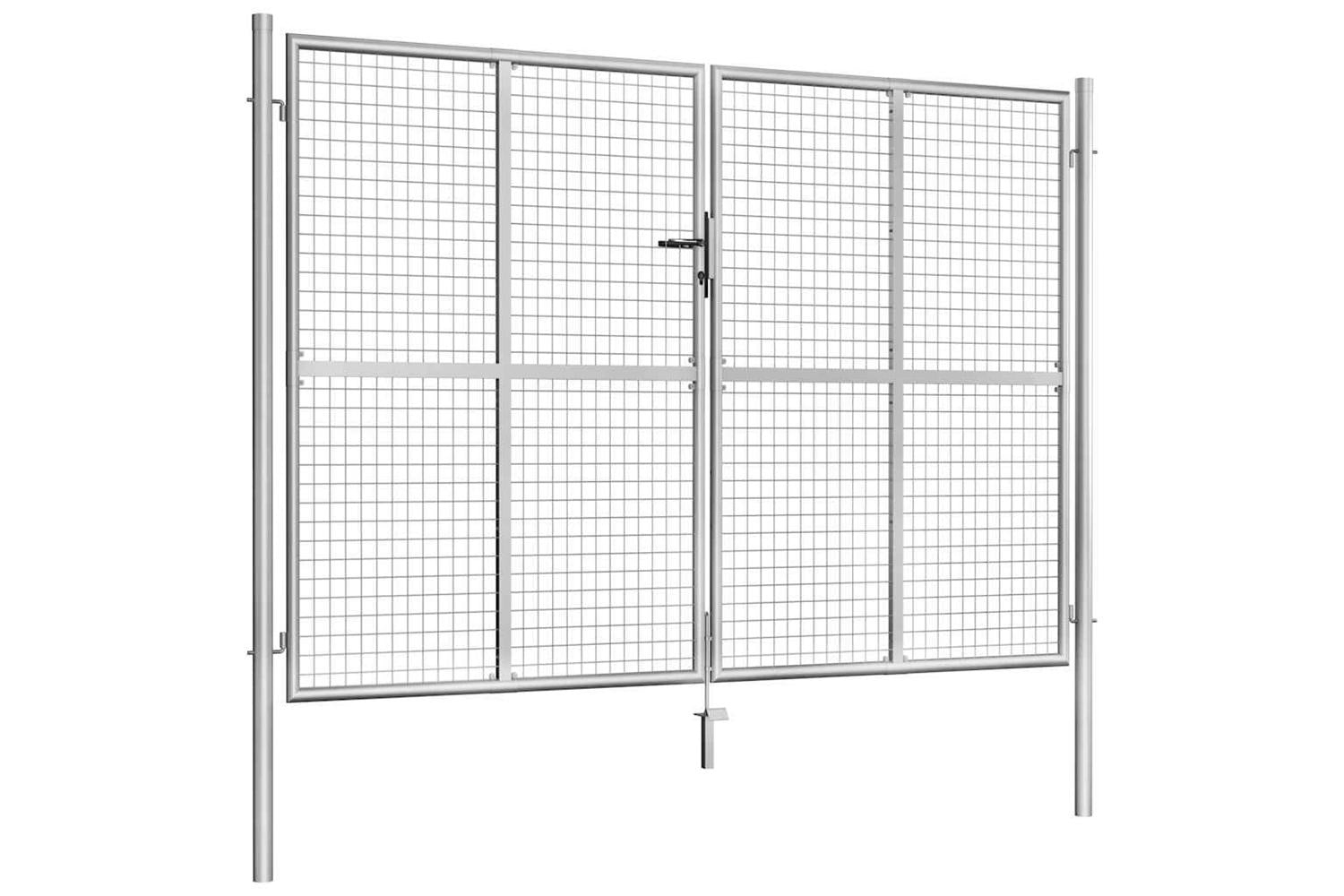 vidaXL 144765 Garden Gate Galvanised Steel 306x225cm Silver-2