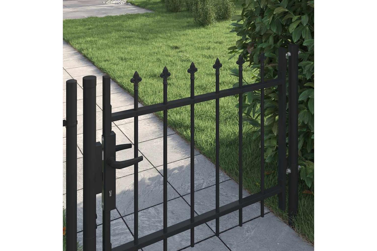 vidaXL 144358 Door Fence Gate With Spear Top 100x75cm-2