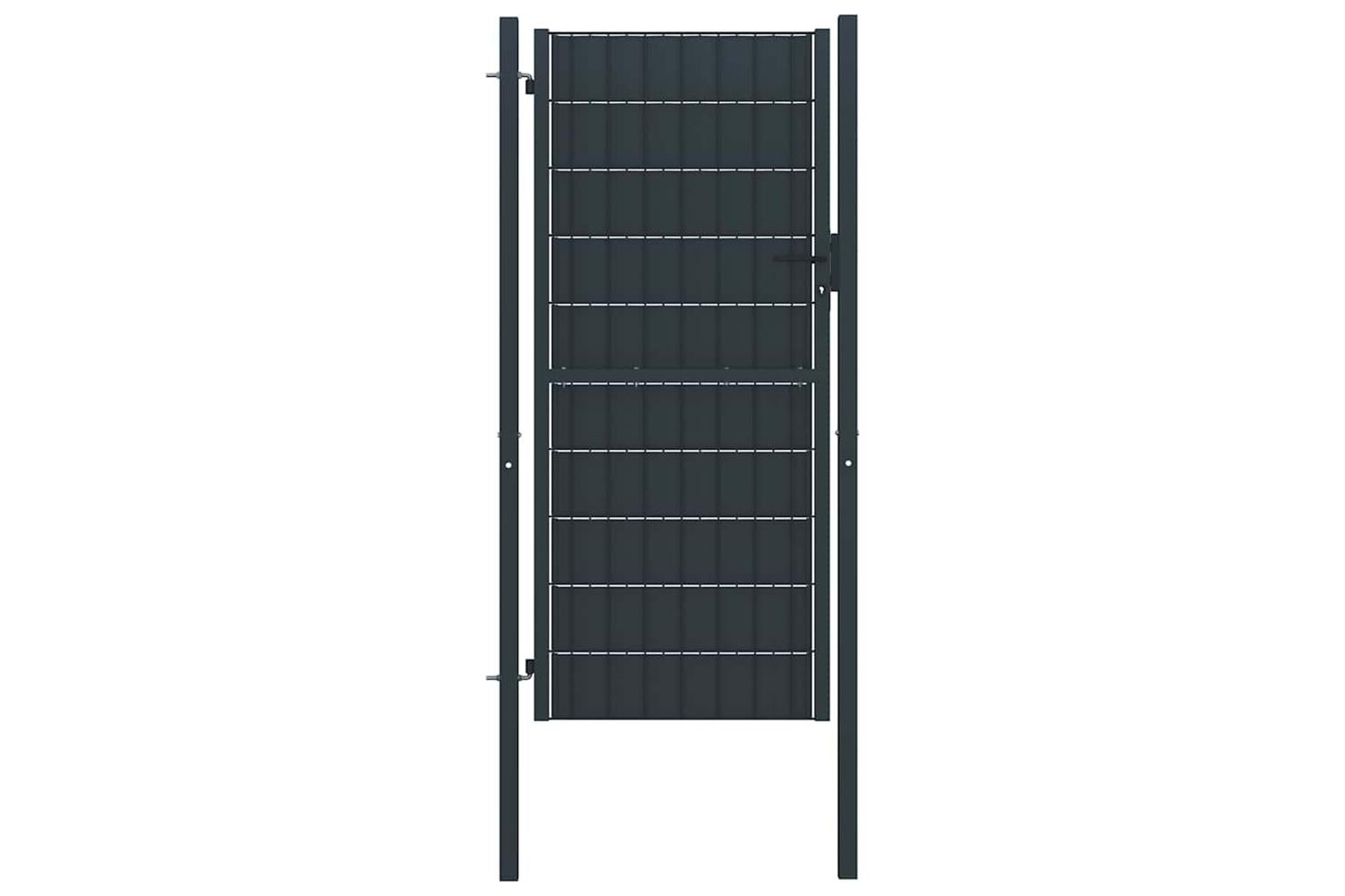 vidaXL 145234 Fence Gate Pvc And Steel 100x124cm Anthracite