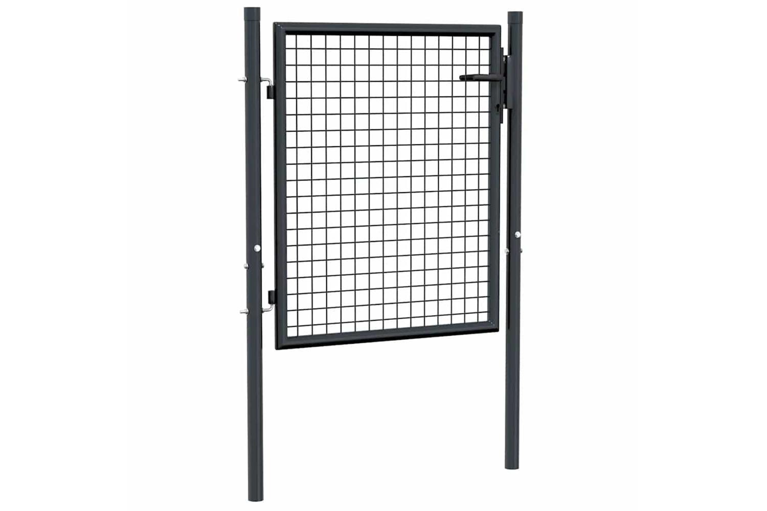 vidaXL 145771 Mesh Garden Gate Galvanised Steel 100x125cm Grey