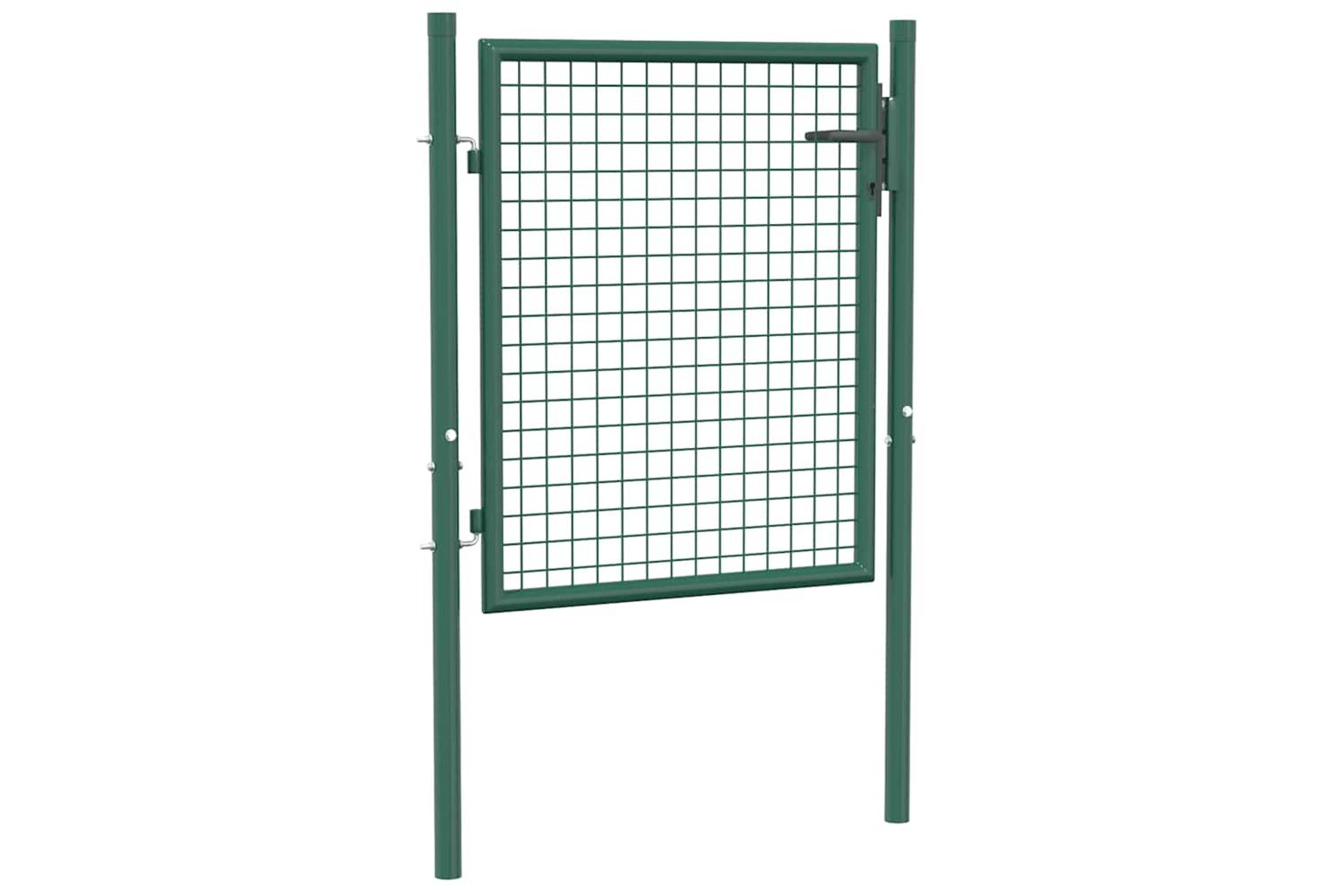 vidaXL Fence Gate Steel 100x75cm Green