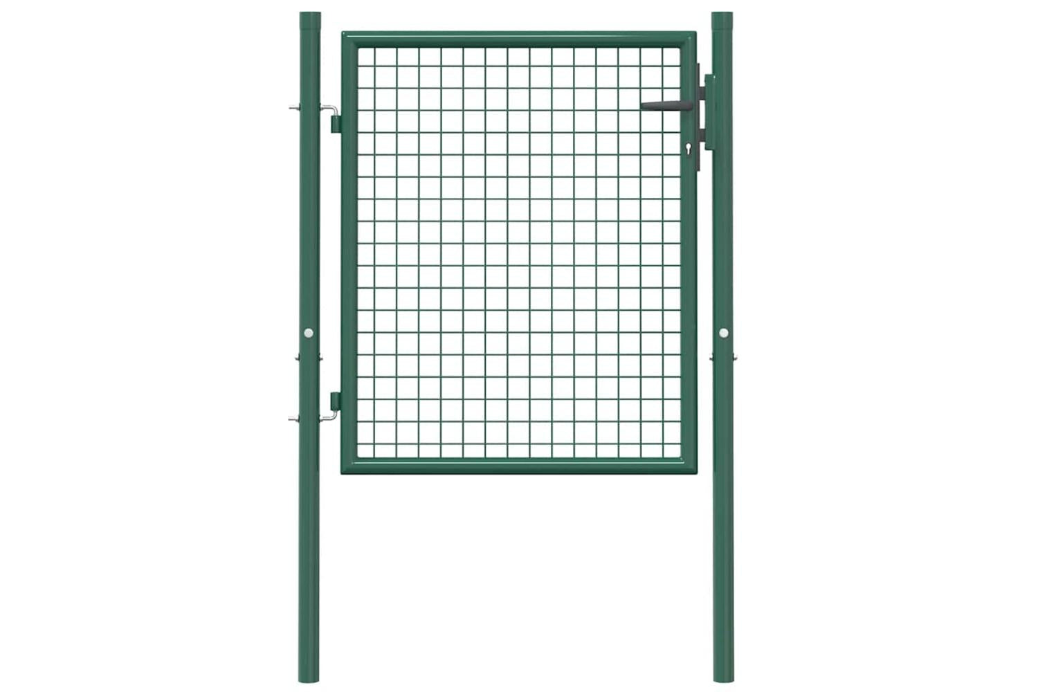 vidaXL Fence Gate Steel 100x75cm Green-3