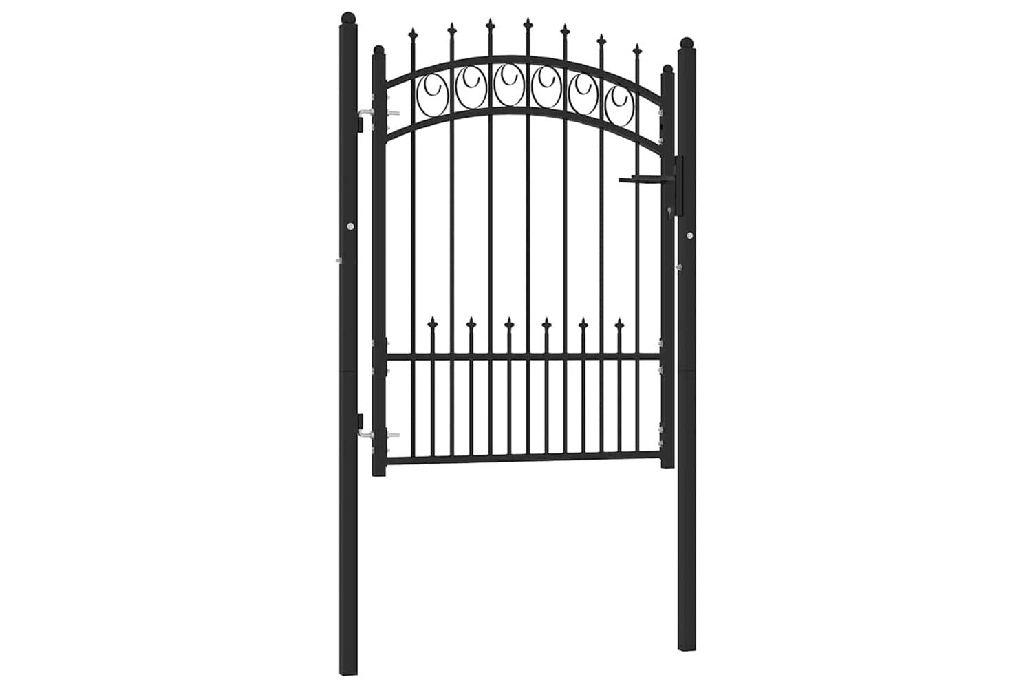 vidaXL 146389 Fence Gate With Spikes Steel 100x125cm Black