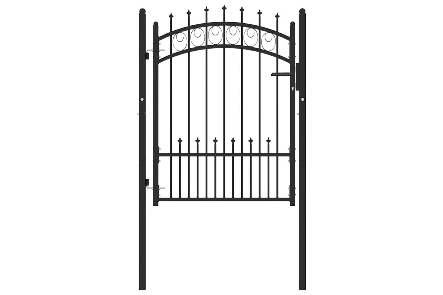 vidaXL 146389 Fence Gate With Spikes Steel 100x125cm Black-2