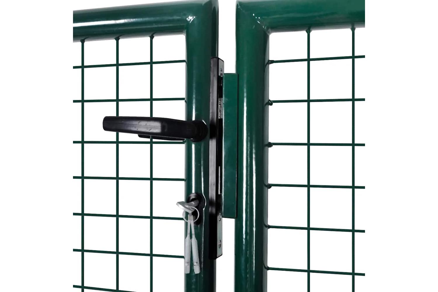 vidaXL 42979 Fence Gate Steel 306x150cm Green-3
