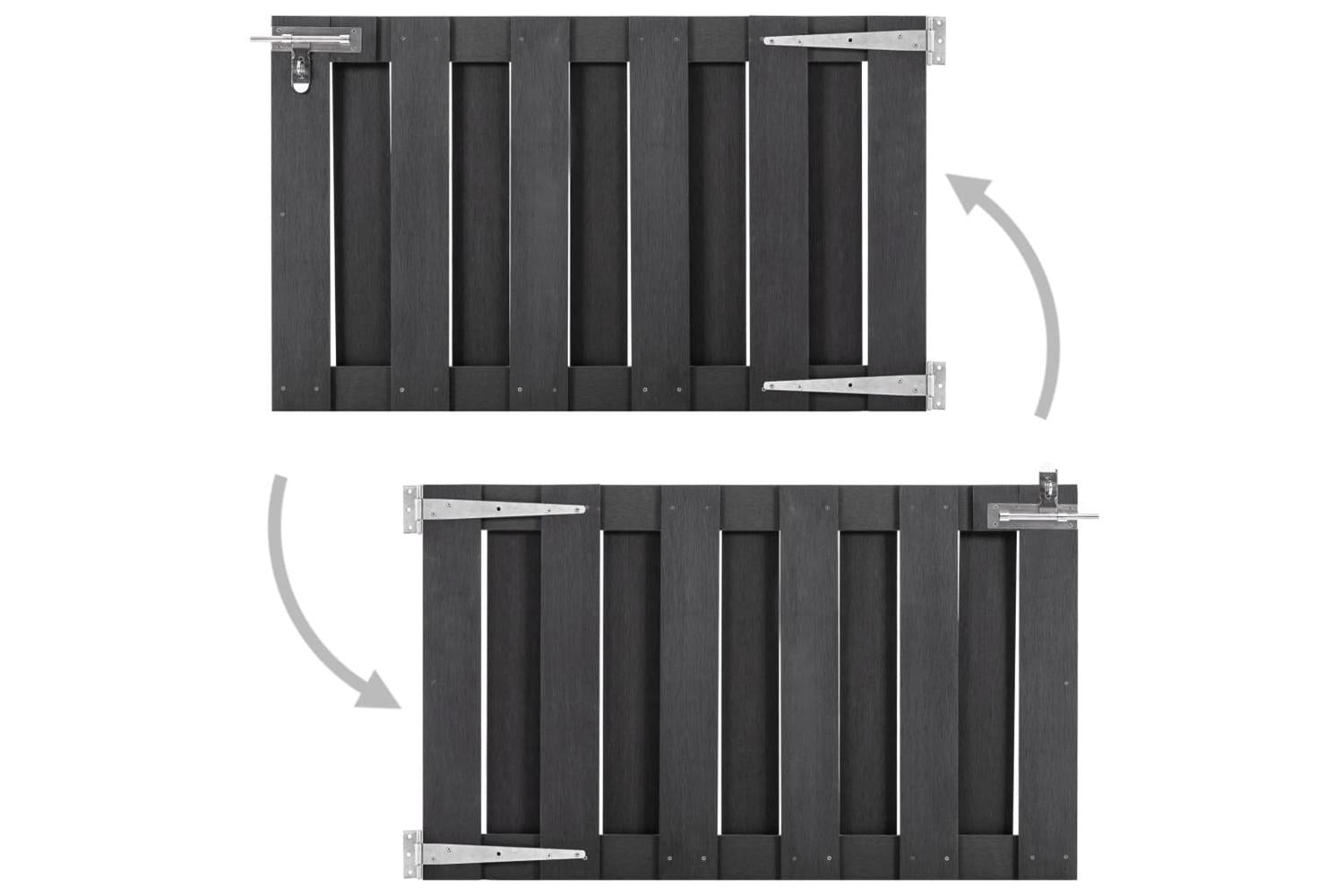 vidaXL 49081 Garden Gate Wpc 100x60cm Grey-2