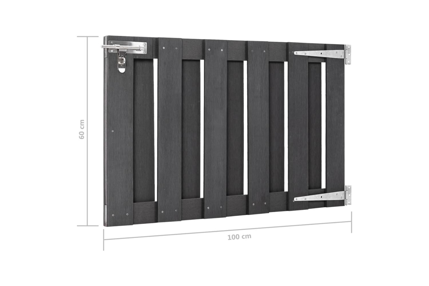 vidaXL 49081 Garden Gate Wpc 100x60cm Grey-6