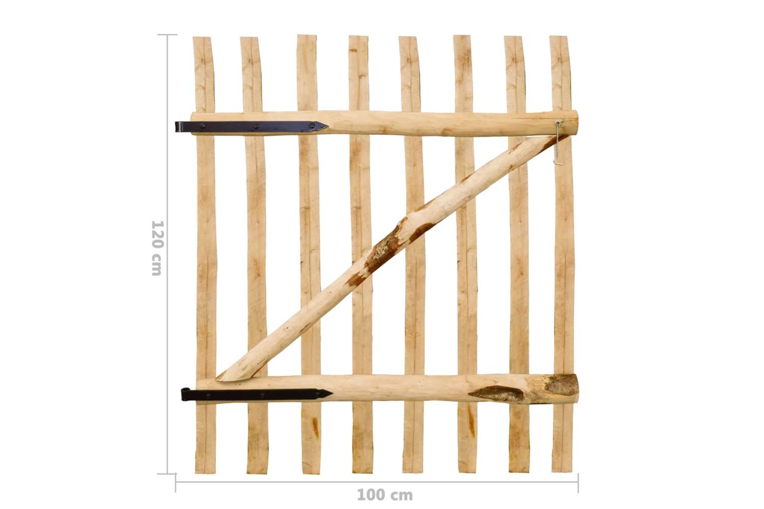 vidaXL 142592 Single Fence Gate Hazel Wood 100x120cm-6