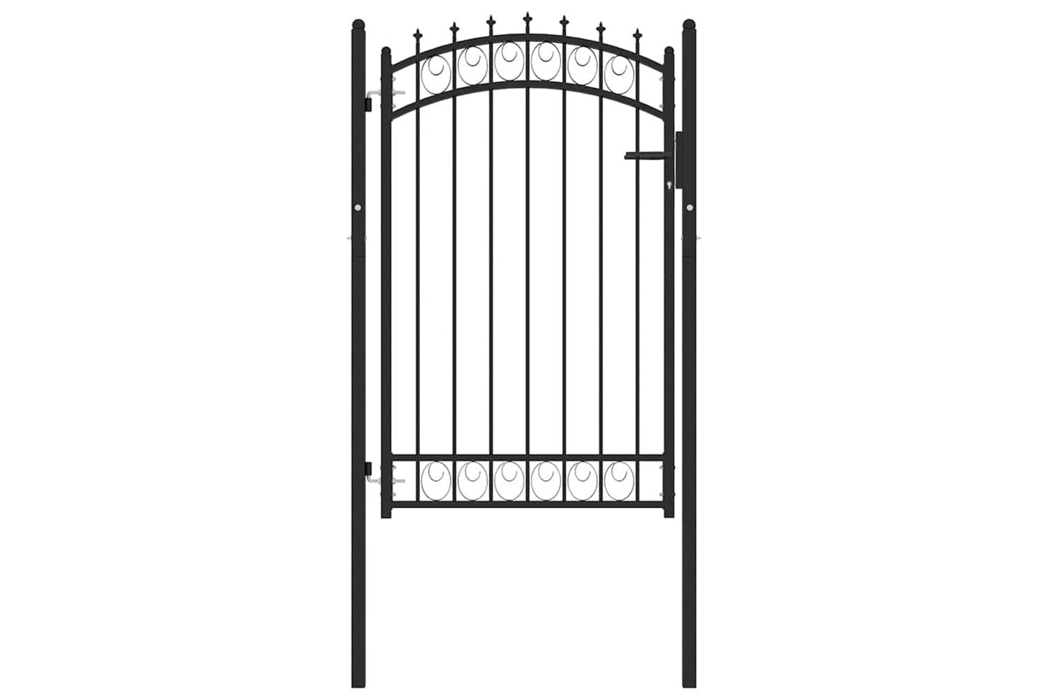 vidaXL 146380 Fence Gate With Spikes Steel 100x150cm Black-2