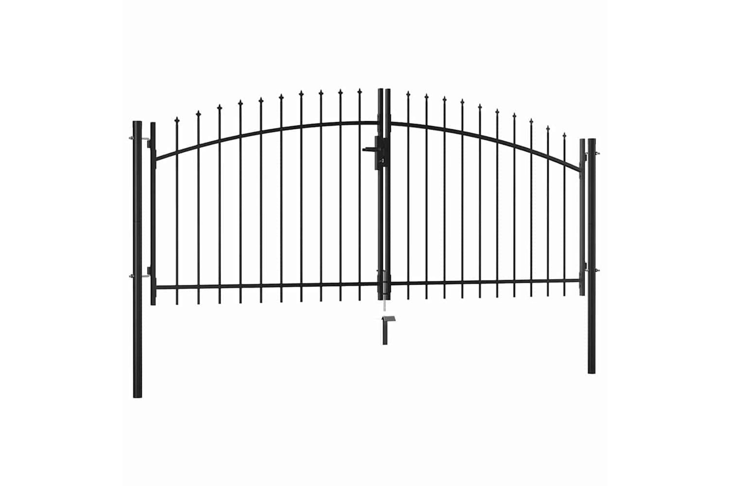 vidaXL 144359 Double Door Fence Gate With Spear Top 300x150cm