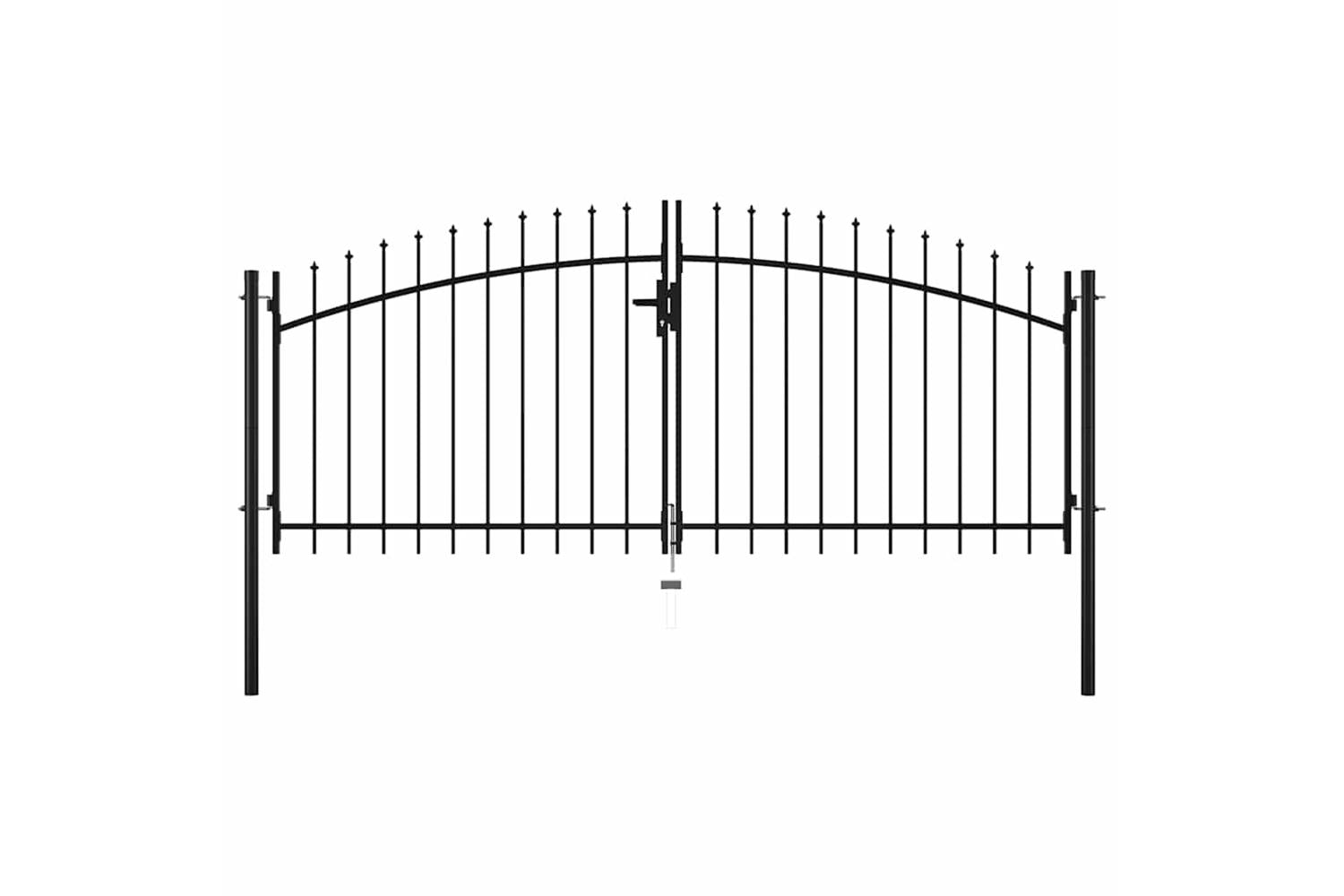 vidaXL 144359 Double Door Fence Gate With Spear Top 300x150cm-2