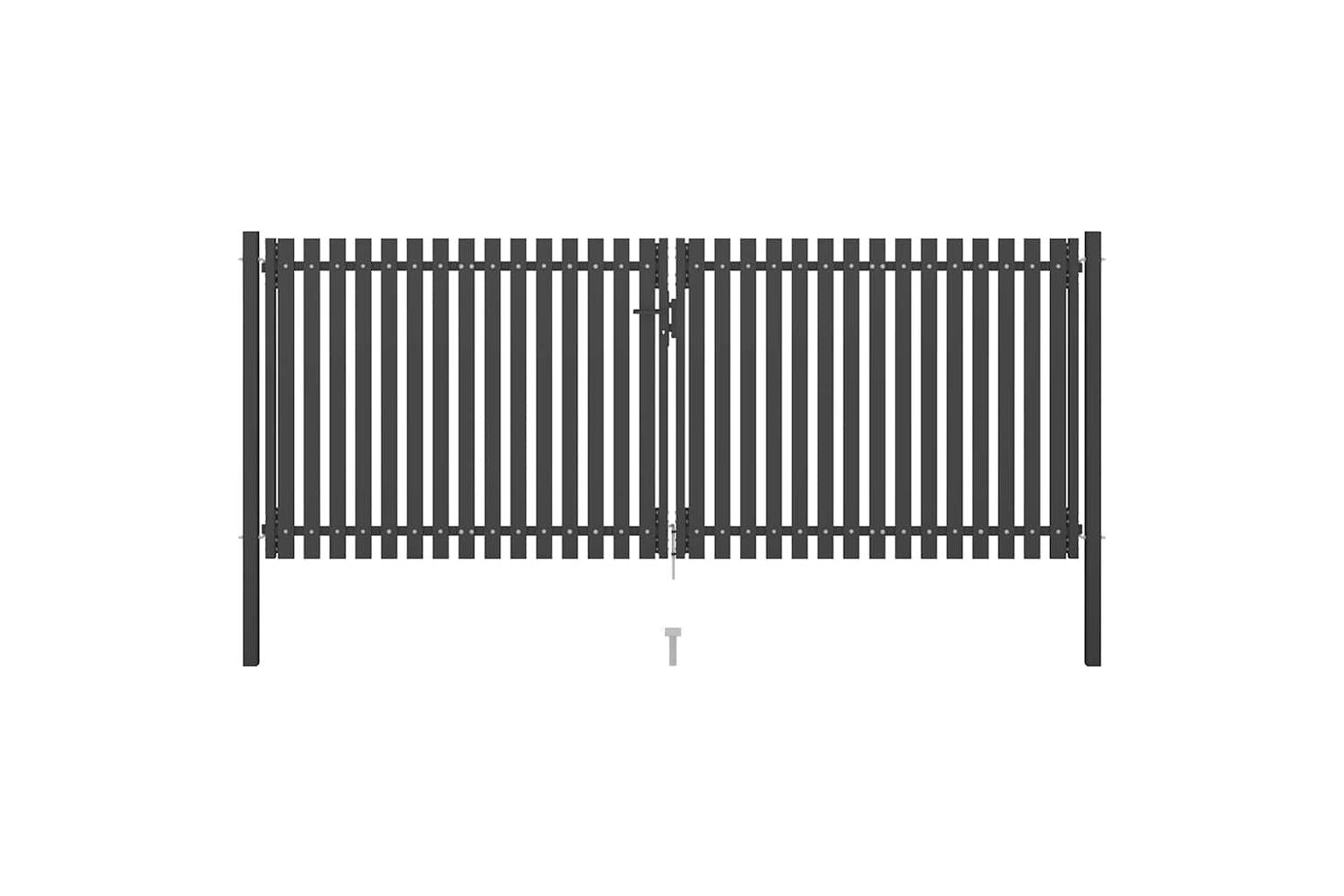 Vidaxl 146335 Garden Fence Gate Steel 4x1.7 M Anthracite