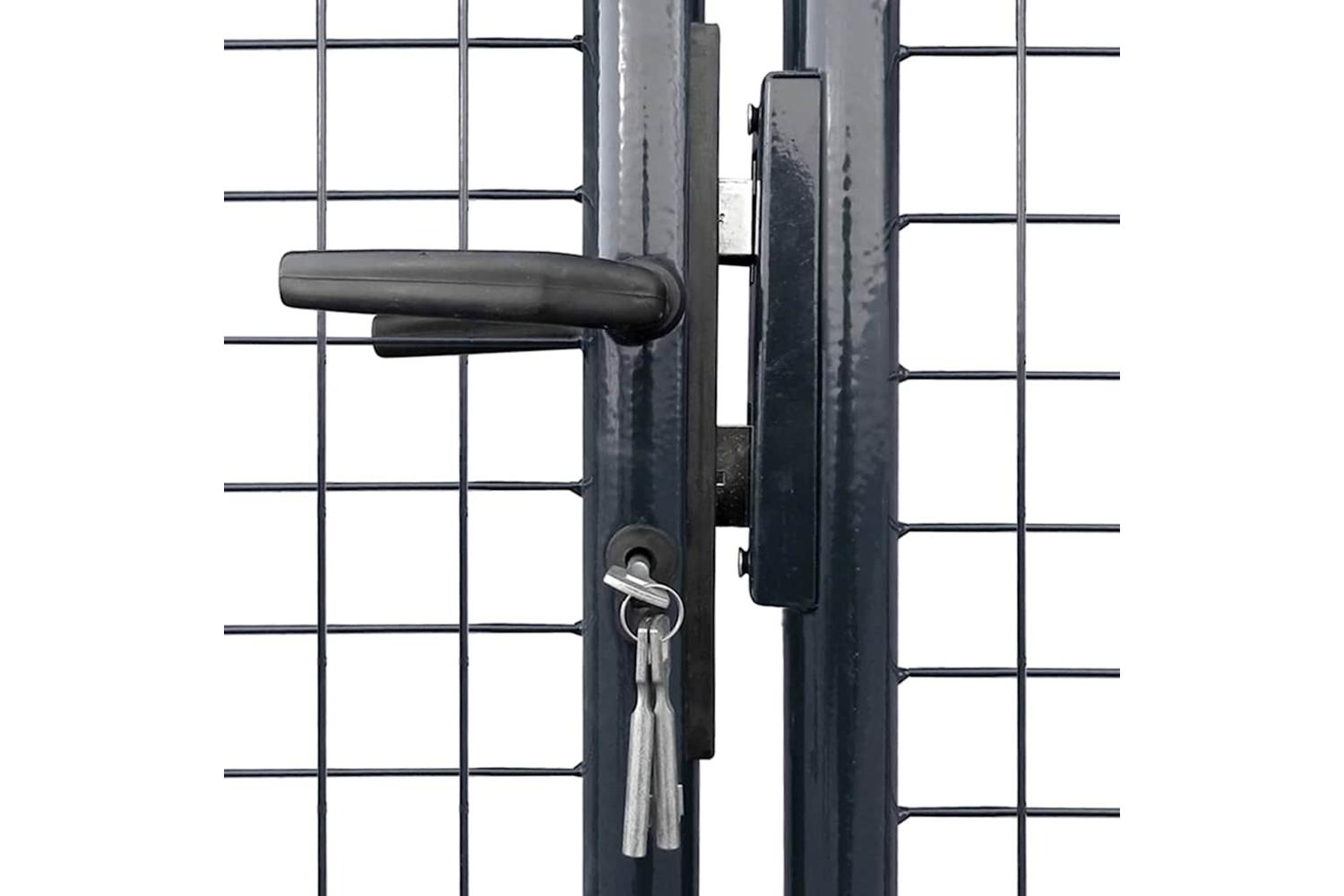vidaXL 143379 Mesh Garden Gate Galvanised Steel 400x200cm Grey-3