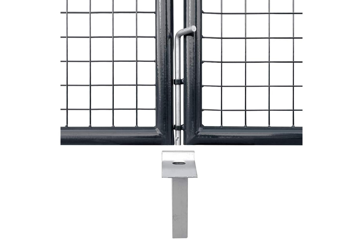 vidaXL 143379 Mesh Garden Gate Galvanised Steel 400x200cm Grey-4