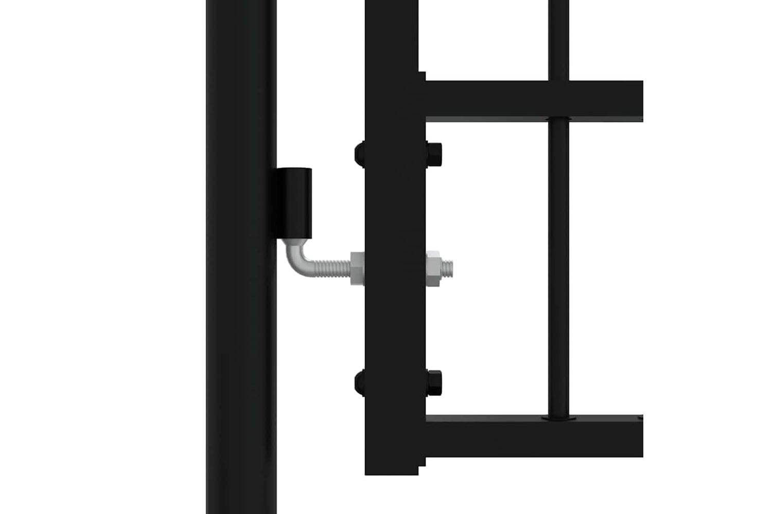 vidaXL 151101 Fence Gate With Spear Top Black 406x173cm Powder-coated Steel-4