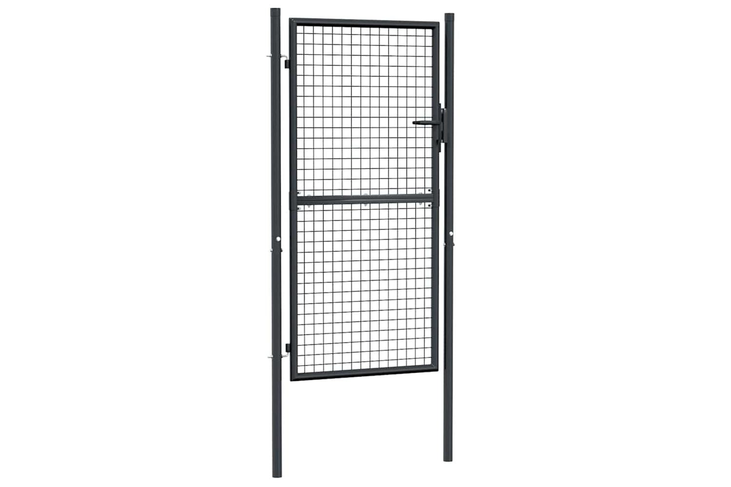 vidaXL 145774 Mesh Garden Gate Galvanised Steel 100x225cm Grey