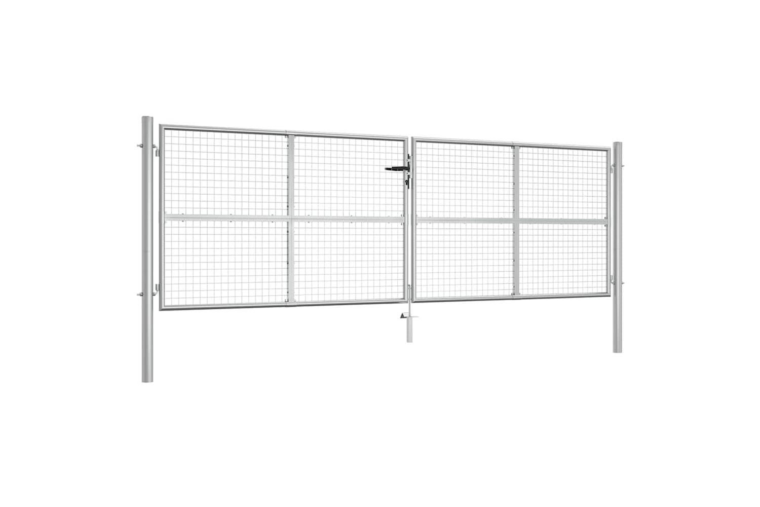 vidaXL 144300 Garden Gate Galvanised Steel 415x175cm Silver