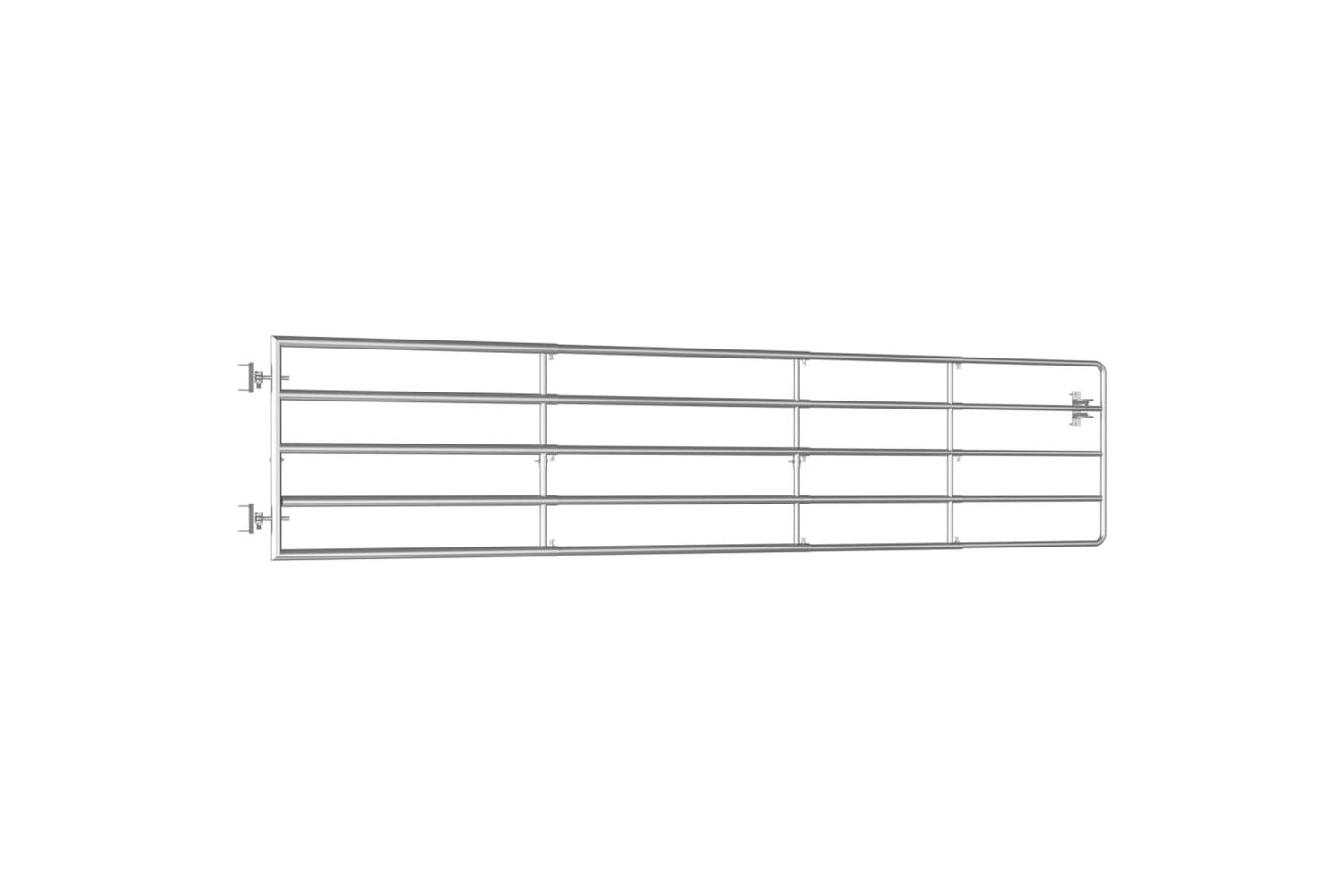 vidaXL 145987 5 Bar Field Gate Steel (150-400)x90cm Silver-3