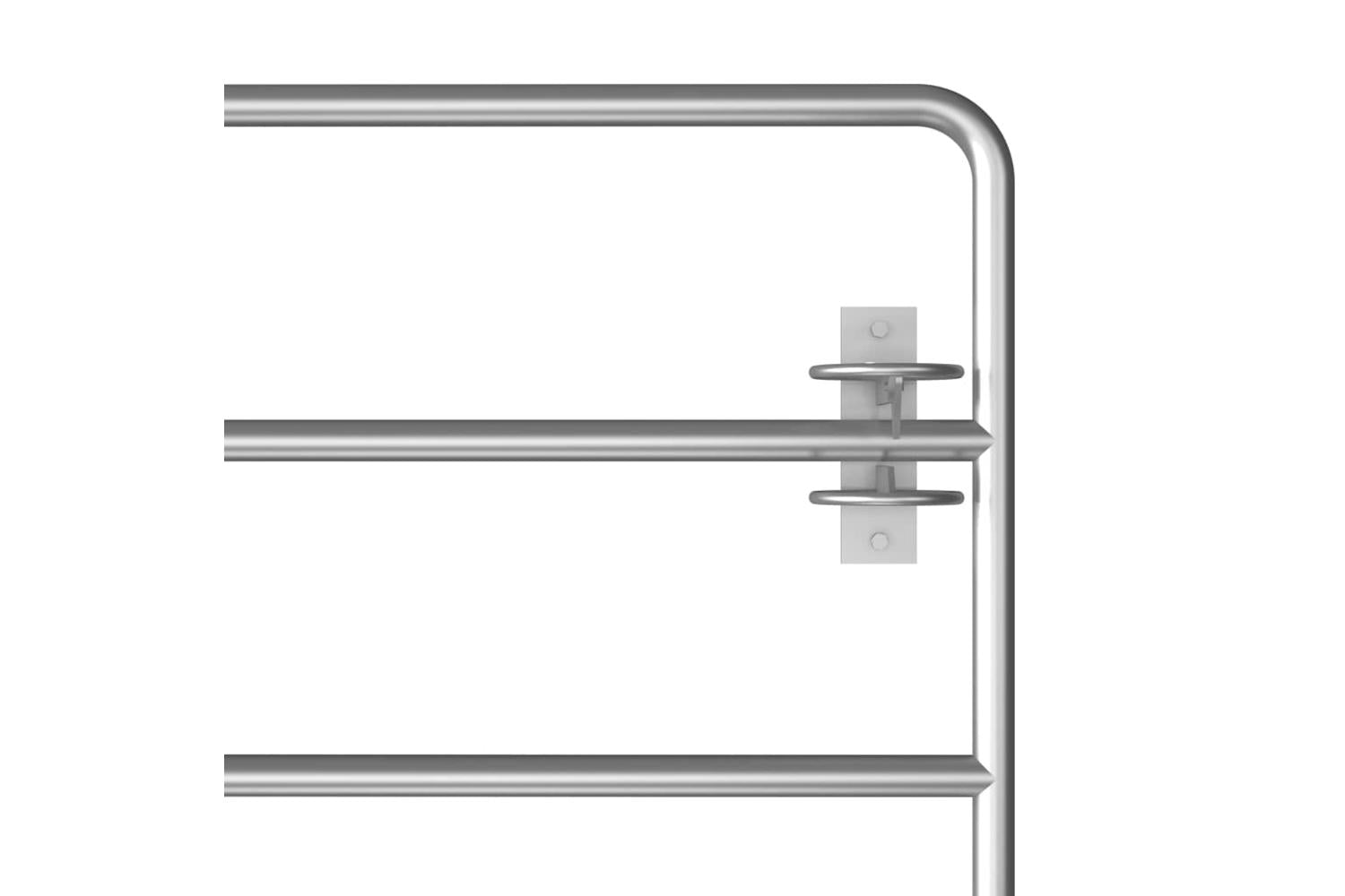 vidaXL 145987 5 Bar Field Gate Steel (150-400)x90cm Silver-4