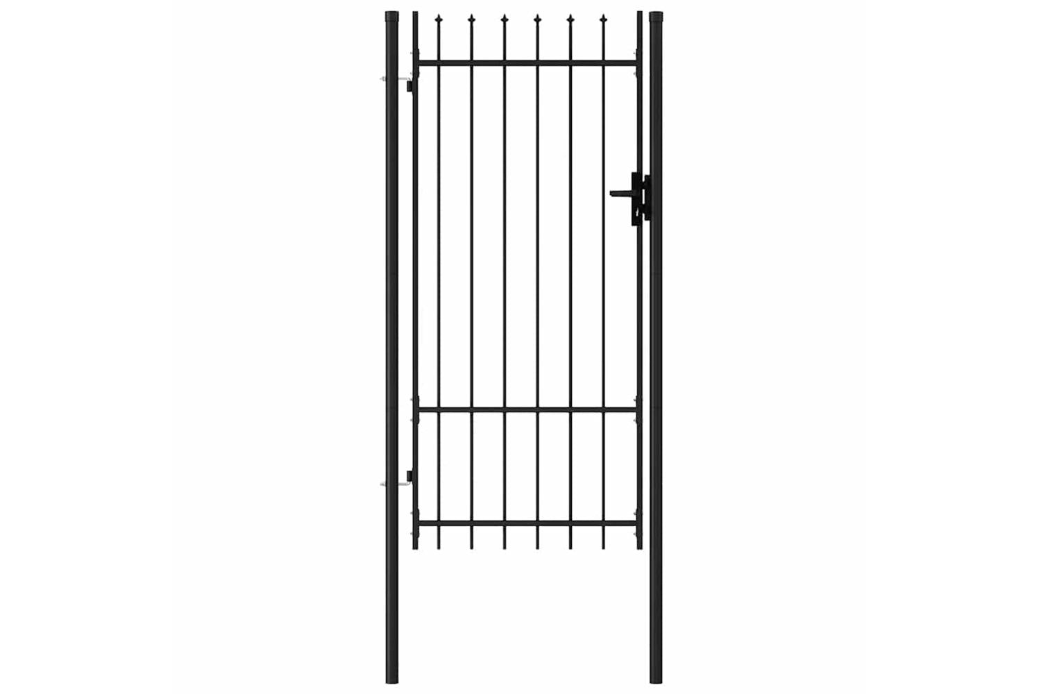 Vidaxl 145746 Fence Gate Single Door With Spike Top Steel 1x2 M Black-3
