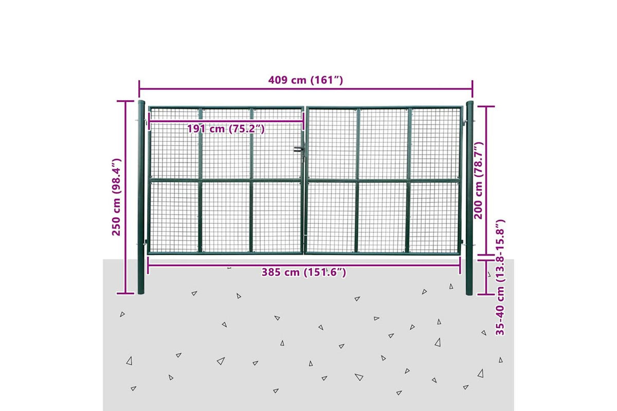 vidaXL 141393 Mesh Garden Gate 415 X 250cm / 400 X 200cm-4