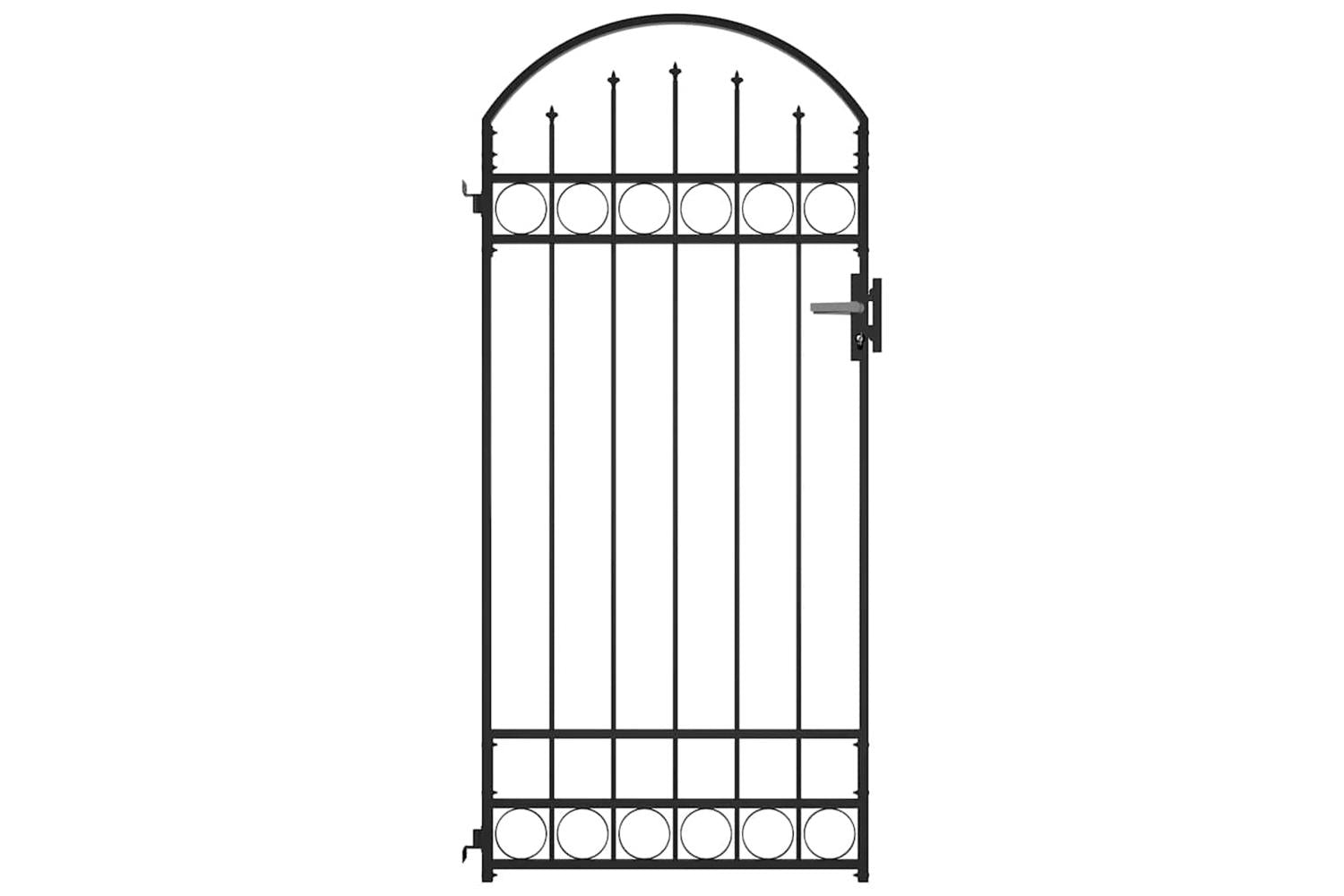 vidaXL 145750 Fence Gate With Arched Top Steel 89x200cm Black