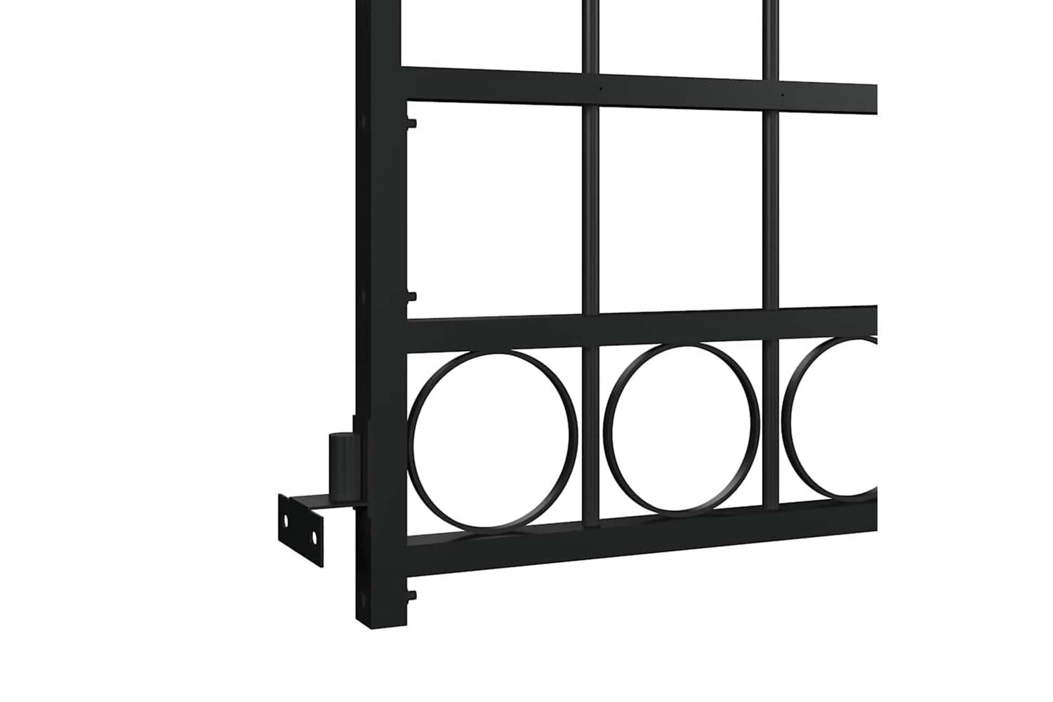 vidaXL 145750 Fence Gate With Arched Top Steel 89x200cm Black-5