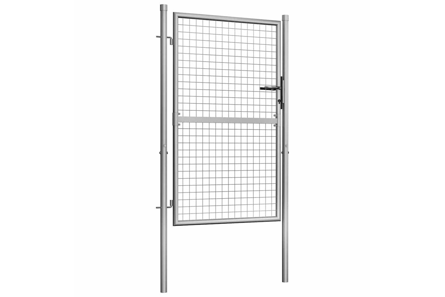 vidaXL 144757 Garden Gate Galvanised Steel 105x175cm Silver-2