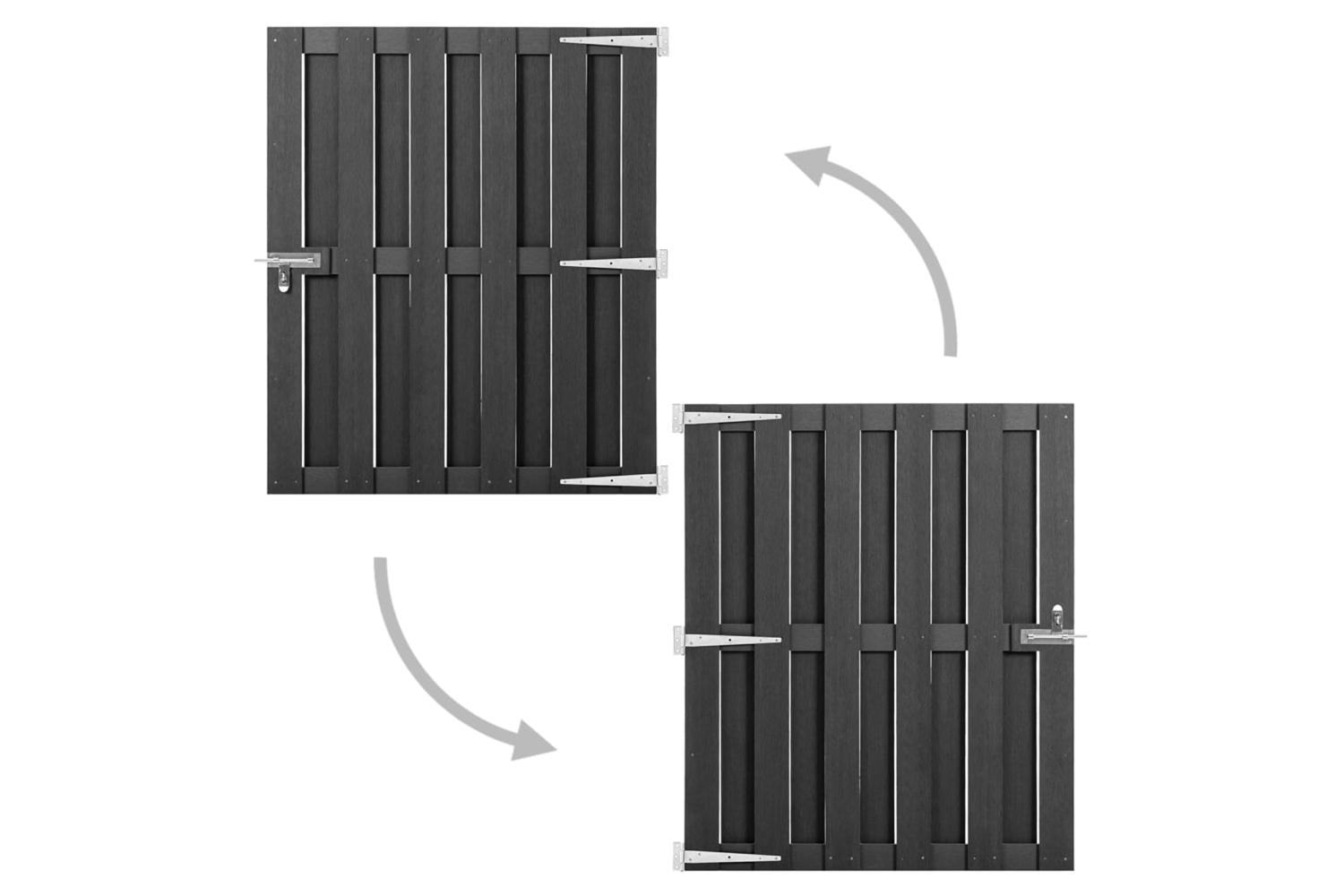 vidaXL 318103 Garden Gate Wpc 100x112cm Grey-2