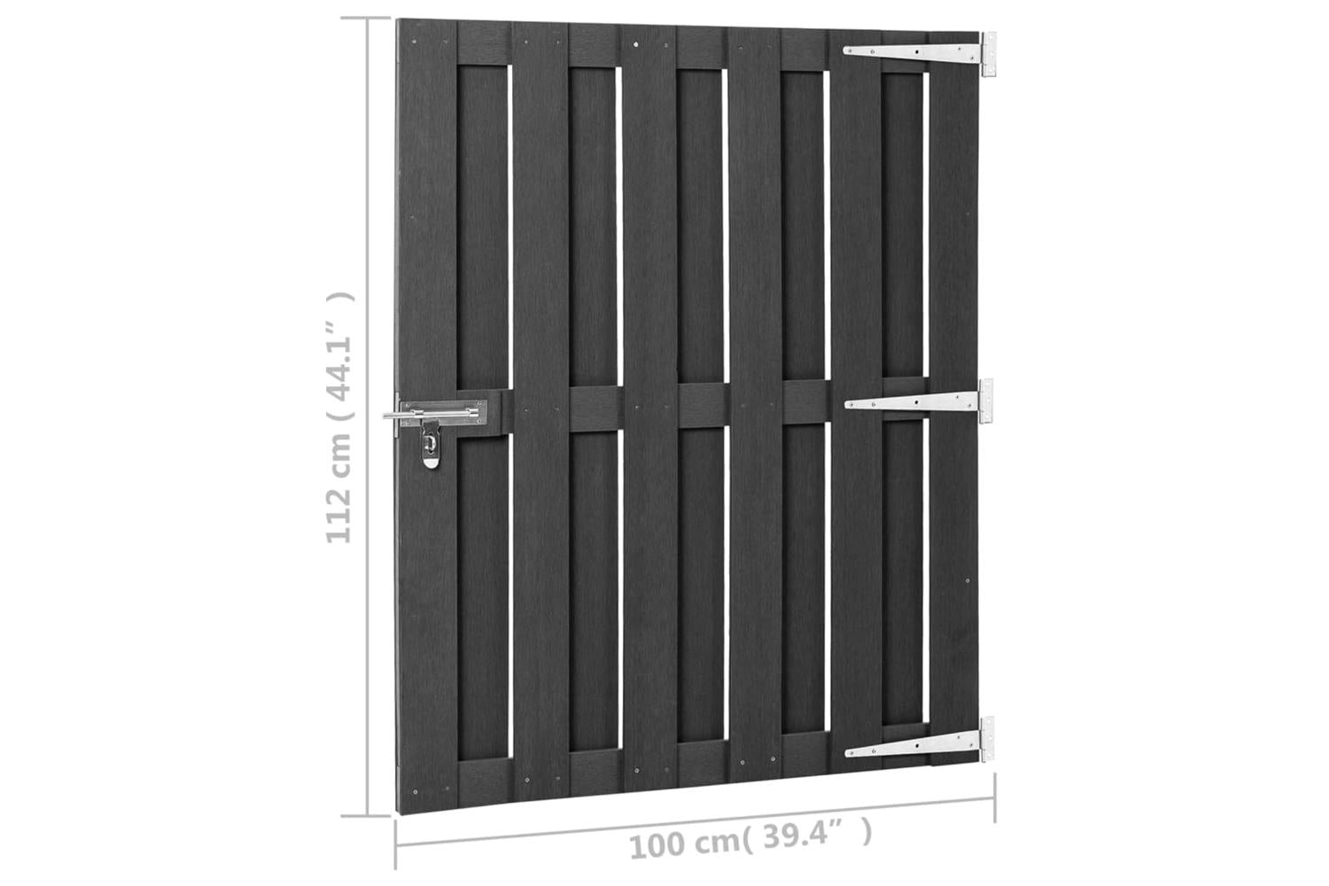 vidaXL 318103 Garden Gate Wpc 100x112cm Grey-6